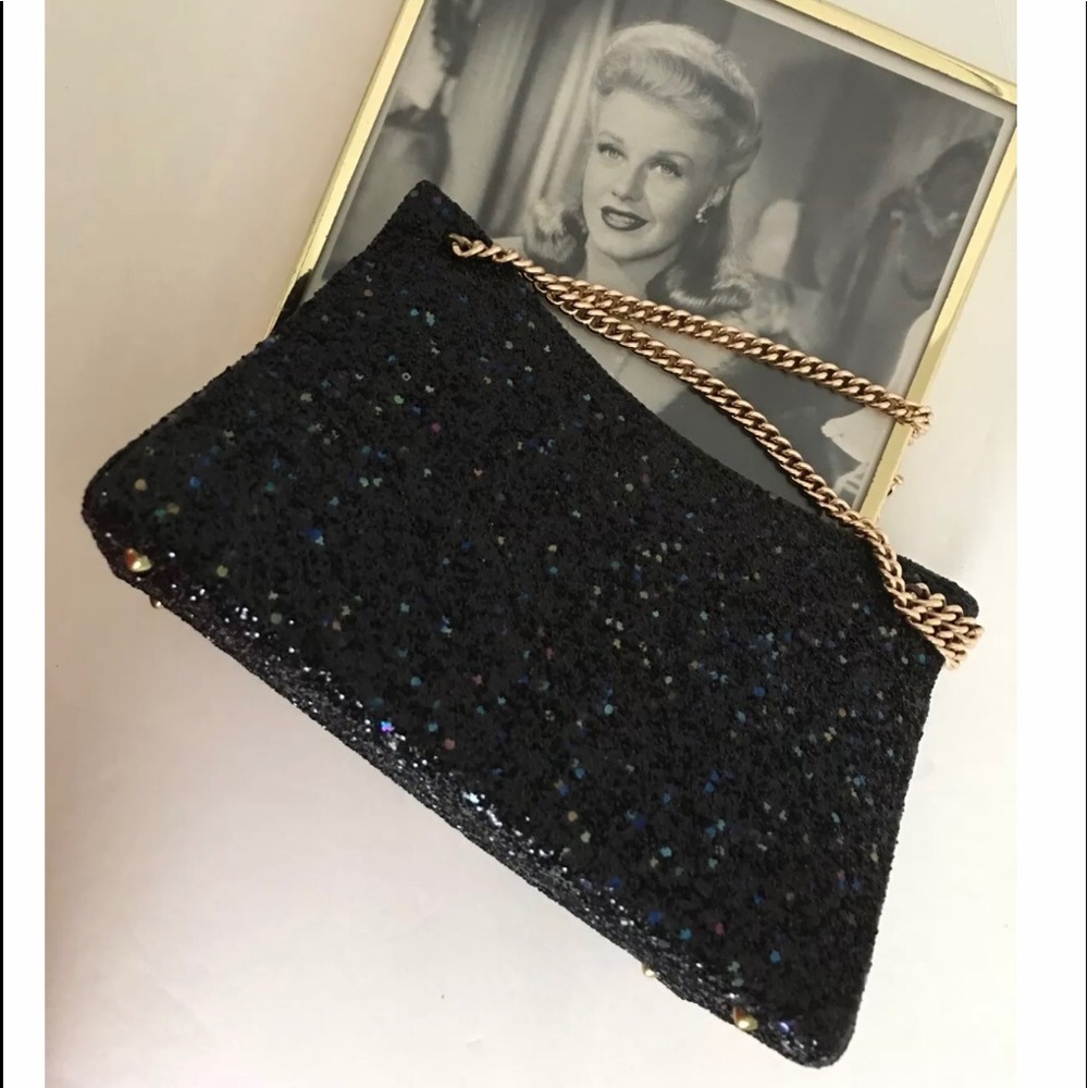 Vintage Black Sparkle Evening Bag Purse